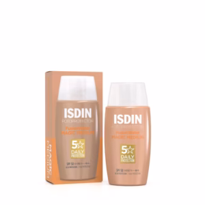 ضد آفتاب رنگی فیوژن واتر ایزدین SPF+50 رنگ مدیوم مناسب پوست چرب 50 میل